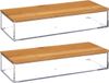 5five Set van 2x stuks sieraden/make-up houder/box 25,5 x 5 cm van kunststof - Transparant