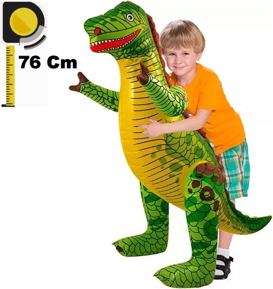 Henbrandt Opblaasbare T-Rex Dinosaurus - 76 Cm - Groen/Geel