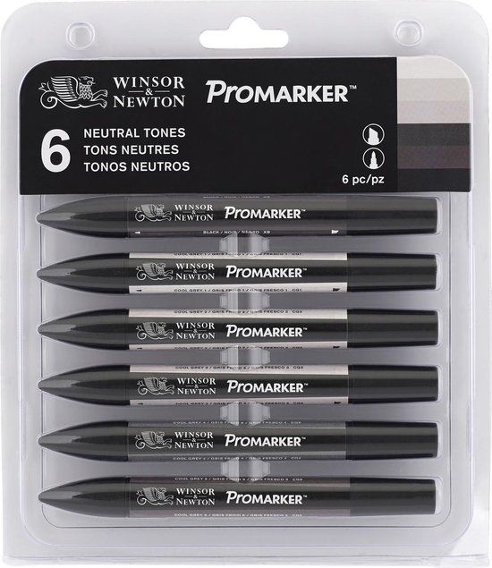 Winsor & Newton Promarker Set 6 Stuks Neutral Tones