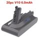 Batterie de remplacement pour aspirateurs sans fil - V10 Li-Ion - 6,0Ah (6000mAh) - Pack de 20 pièces - Compatible avec V10/SV12 Absolute/Fluffy/Animal - Bleu ciel