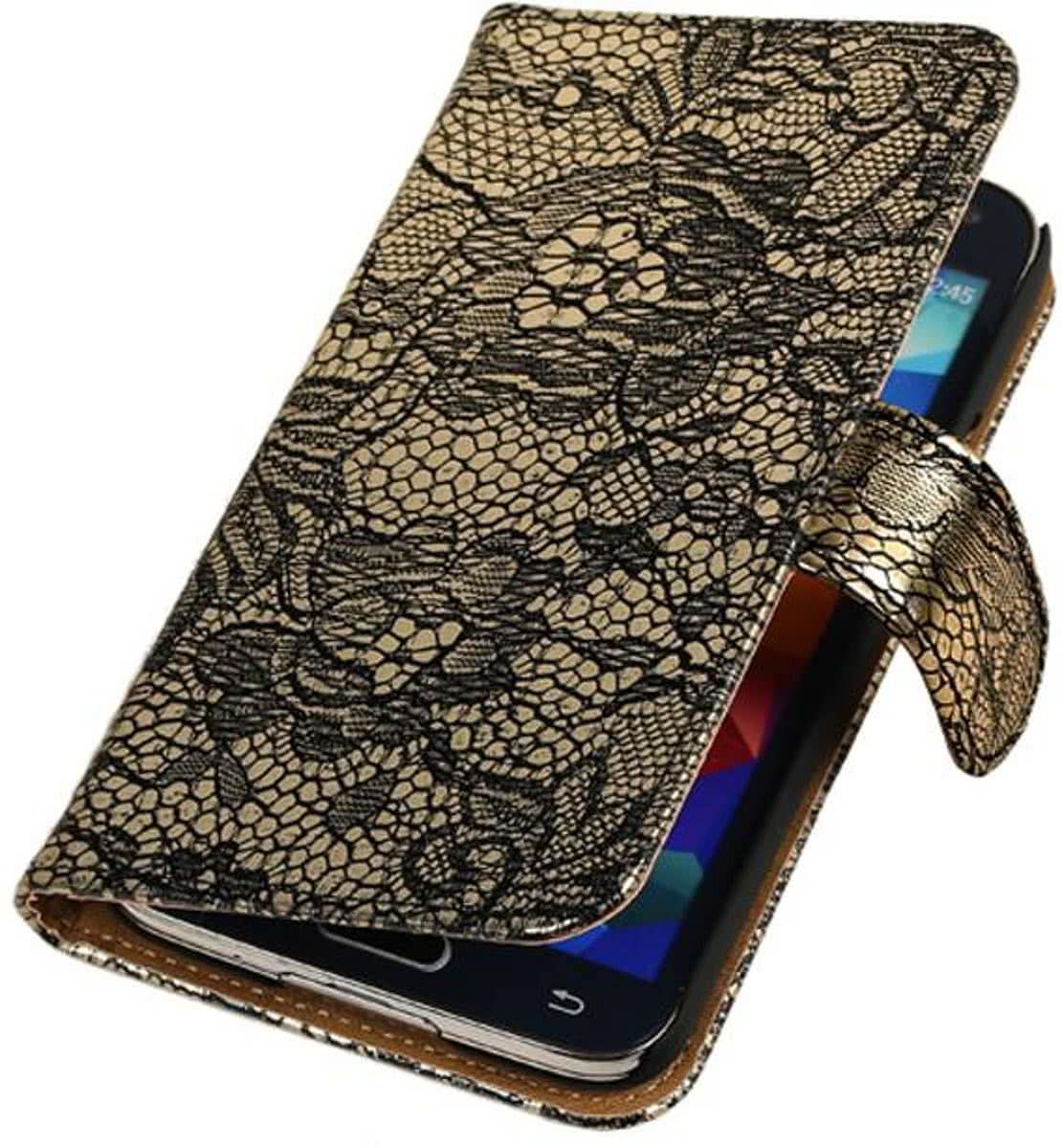 Best Cases Lace Zwart Samsung Galaxy Core I8260 - Book Case Wallet Cover Hoesje