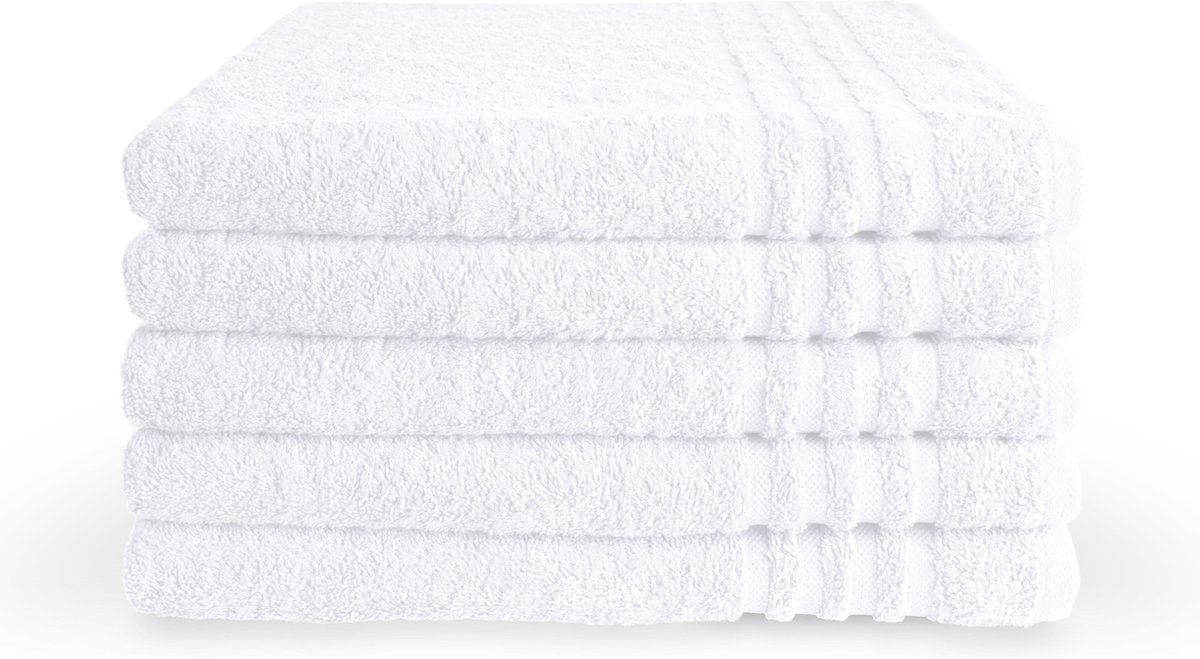 BYRKLUND Badlakenset - Wit - 70x140 cm - 5 Stuks