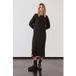 Mikuta Robe en tricot délavé foncé à manches longues