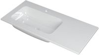 Wastafel INK Faktor Wastafel Polystone Links met 1 Kraangat - 1000x450x15 mm - Glans Wit