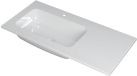 Wastafel INK Faktor Wastafel Polystone Links met 1 Kraangat - 1000x450x15 mm - Glans Wit