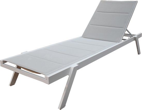 Mondial Living Banka Ligbed - Wit/Lichtgrijs - Aluminium - Verstelbaar & Stapelbaar