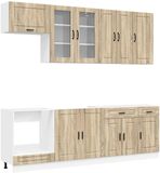 vidaXL Keukenblok PORTO 8 st Sonoma Eiken Bewerkt hout