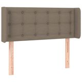 vidaXL Hoofdbord met randen 103x16x118/128 cm stof taupe