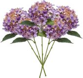 Emerald Kunstbloem hortensia tak - 5x - 50 cm - paars