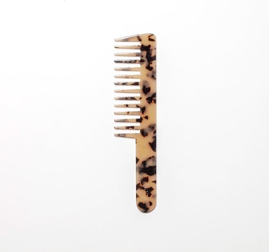 Kanjo - Plasticvrije kam - Professionele kam - Large - Lichtbruin - Sandstone Tortoise - 100% Cellulose acetaat - Duurzaam - Anti-statisch - Hair comb - Recycleerbaar