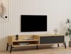 TV standard, placage chêne saphir/anthracite, 160 cm, mélaminé, pieds en fer
