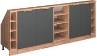 Vicco R-Line Keukenkast voor schuine wand – 210 cm Set van 5 Antraciet goud/goud power eiken