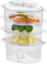 Clatronic DG 3665 Steam Cooker - 3 Tier, 800W, White