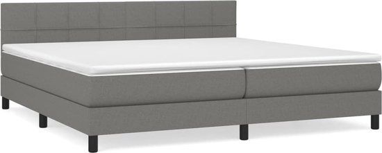 vidaXL Boxspring met matras stof donkergrijs 200x200 cm