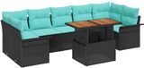 vidaXL - Tuinbank - Set - 8 - st - Zwart - Poly - rattan
