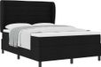 vidaXL Boxspringbed met matras, hoofdeinde, noir, 140 x 200 cm, tissu