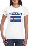Bellatio Decorations Shoppartners Bv Vlag Ijsland t-shirt - wit - dames - XL