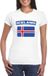 Bellatio Decorations Shoppartners Bv Vlag Ijsland t-shirt - wit - dames - XL