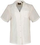 Superdry Heritage Broderie Overhemd Korte Mouw Vrouw Off White Katoen Regular Fit