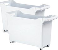 PlasticForte Trolley - Set van 3x stuks - wit - Kunststof - L45 x B17 x H29 cm