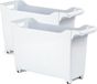 PlasticForte Trolley - Set van 3x stuks - wit - Kunststof - L45 x B17 x H29 cm