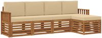 vidaXL - Buiten - bank - set - 5 - st - Natuurlijk - en - Beige