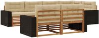 vidaXL - Acacia Houten Hoek Loungeset - 7 Zitplaatsen - Natuurlijk en Beige