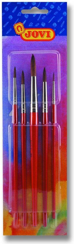 JOVI Set van 5 hobby schilder penselen rond