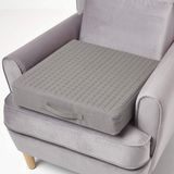 Homescapes Orthopedisch fauteuil-zitkussen van katoen in donkergrijs, 50 x 50 x 10 cm