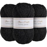 Utopia Crafts Super Aran brei- en haakgaren, 3 x 100 g (houtskoolgrijs)
