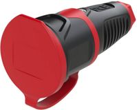 PCE Koppeling met randaarde Rubber, Kunststof 230 V Zwart, Rood IP54
