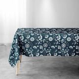 Douceur d'intérieur Tafelkleed rechthoekig 145 x 240 cm blauw polyester bedrukt Garance