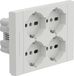 Electraline 22109 prise encastrable Quadra 4 prises - Compatible avec toutes les boîtes encastrables 3 prises - Blanc