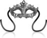 Ohmama Masks Venetian Eyemask - Venitiaans Masker - Harde plastic met Satijnen Linten - Zilverkelurig - One Size