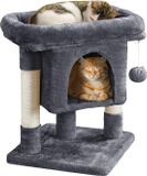 Merkloos / Sans marque Songmics home Kleine kattenkrabpaal met grote kattenholte - Pluche - Kattenboom - Kattenmeubel - Speelboom - Geschikt voor kittens