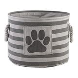 Bone Dry Opbergmand huisdieren, collectie gestreepte pootafdruk, middelgroot rond, grijs, voor middelgrote rassen