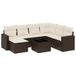 vidaXL 8-delige Loungeset met Kussens, Poly Rattan, Bruin