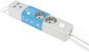 Garza Multiprise - 3 prises + 2 USB - Interrupteur - Prise plate - Multiprise - 1,4 m - Gris