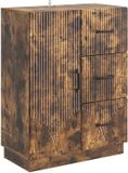 vidaXL Dressoir met lade Gerookt eiken 66 x 34,5 x 87 cm Bewerkt hout