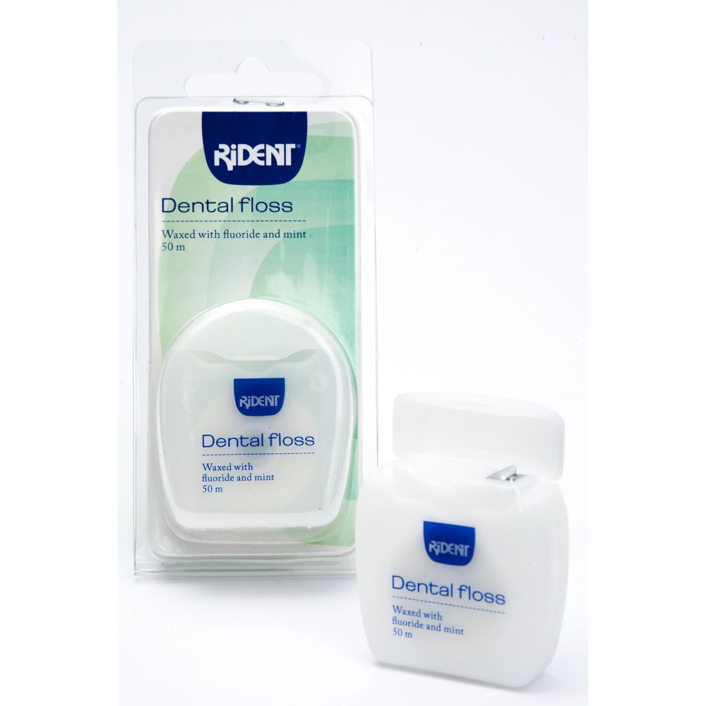 Rident Floss Fluor Mint Waxed 50m