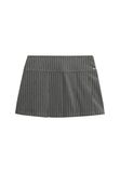 Superdry Pinstripe Pleat Mini Skirt Women Grey Size 36