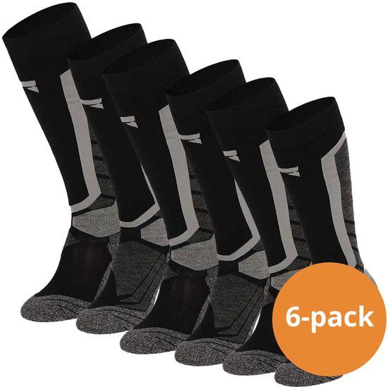 Xtreme Sockswear Xtreme Snowboard Sokken - Multi Black - Maat 42/45 6 paar