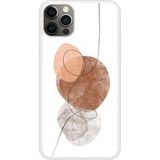 One line Siliconen hoesje compatibel met iPhone 12 Pro bruin