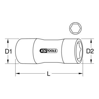 KS Tools 1/4" geïsoleerde bus, 4mm - 1 stuk