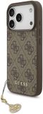 Guess 4G Charm Backcover met Hanger - Geschikt voor iPhone 17 Pro - MagSafe Compatibel - Bruin
