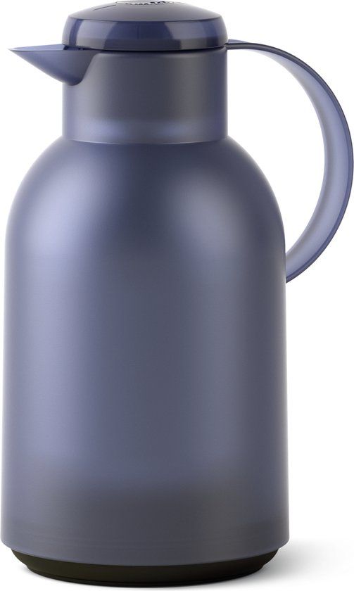 Emsa Samba thermoskan, 1,5 liter, Quick Press-sluiting, blauw-grijs