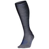 STOX Energy Socks Merino Travel Sokken Heren - Compressiekousen Vliegtuig - Grijs / Blauw - Merino Wol Compressie Sokken - Vliegtuigsokken - Reissokken - Naadloos - Steunkousen - Maat: 43-47