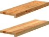 vidaXL - Vensterbanken - 2 st - 70x20x2 cm - massief eikenhout - lichtbruin