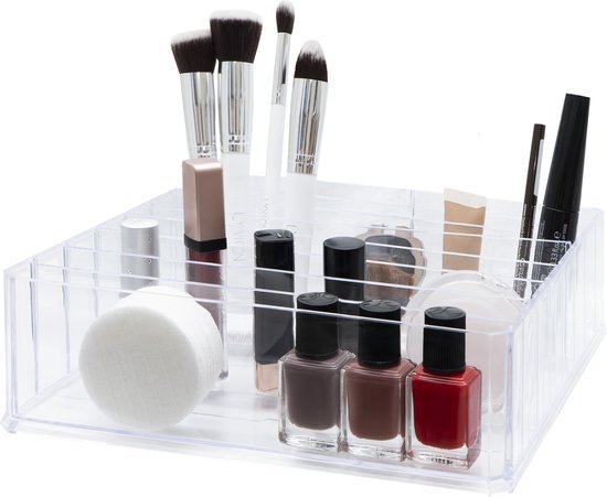 LYVION Make-up organizer medium/Make up/Beautycase/Make up opbergdoos/Cosmetica opbergdoos/Opbergbox make up/Make up koffer - Transparant