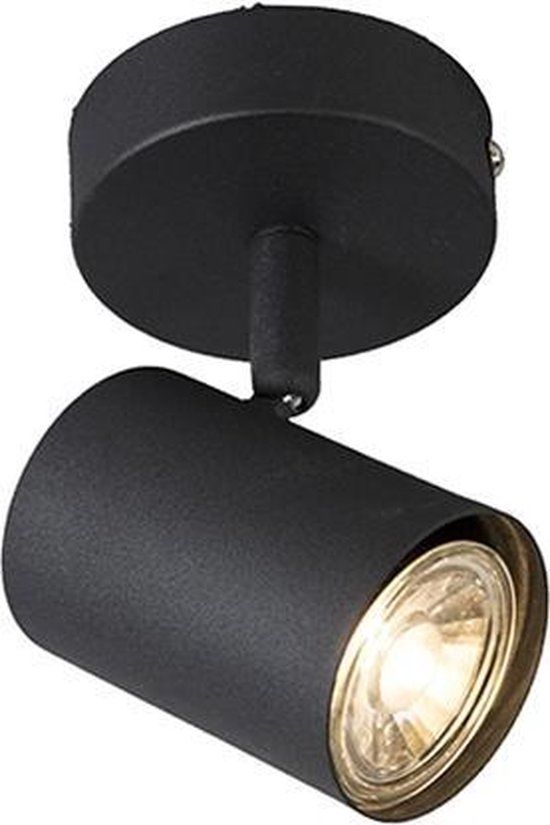 QAZQA Jeana - Modern Ceiling Spot | Spot | Surface-mounted Spot - 1 Light - L 100 mm - Black - Living Room | Bedroom | Kitchen